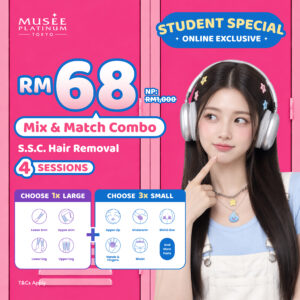 [Student Exclusive] Mix & Match 1 Large + 3 Small Sessions (S.S.C.) Hair Removal Package