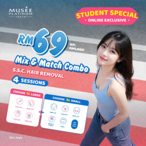 [Student Exclusive] Mix & Match 1 Large + 3 Small Sessions (S.S.C.) Hair Removal Package